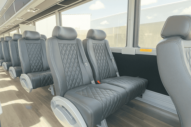 interior of Sioux Falls Shuttle Bus Rentals charter bus